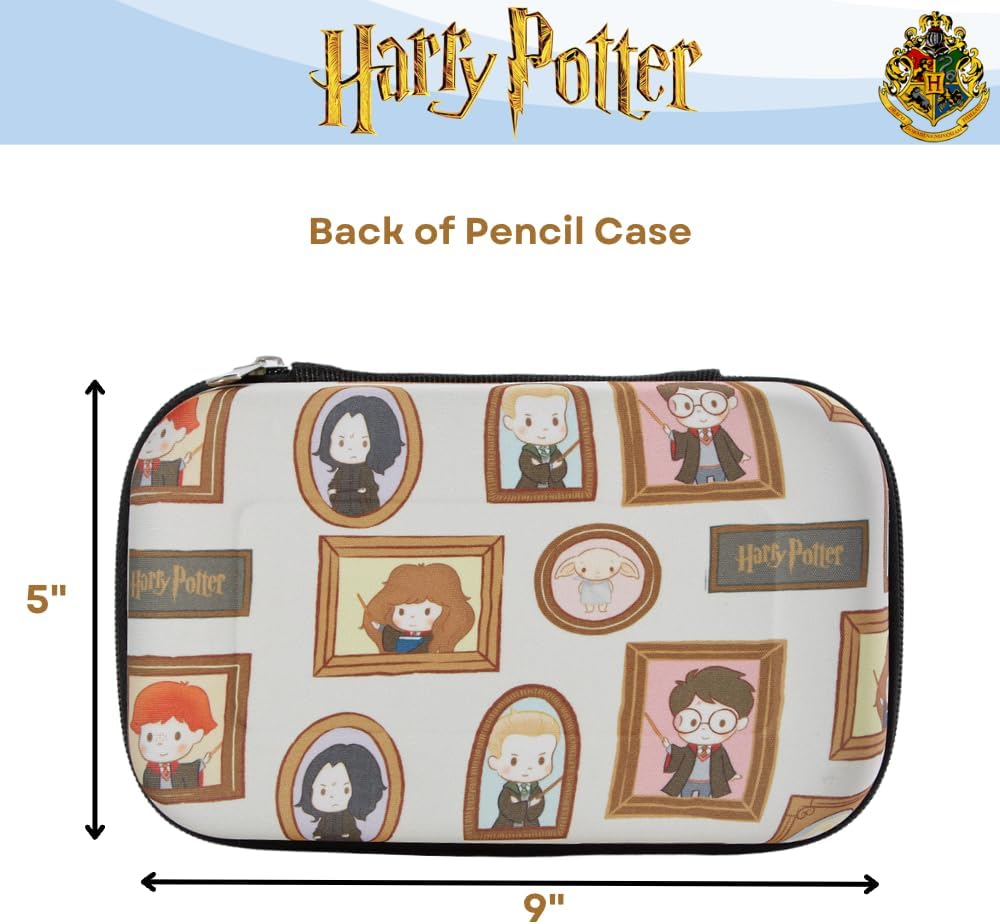 Innovative Designs Harry Potter Hogwarts Pencil Case Set with Stickers and Gel Pens for Kids, Molded with Zip Closure