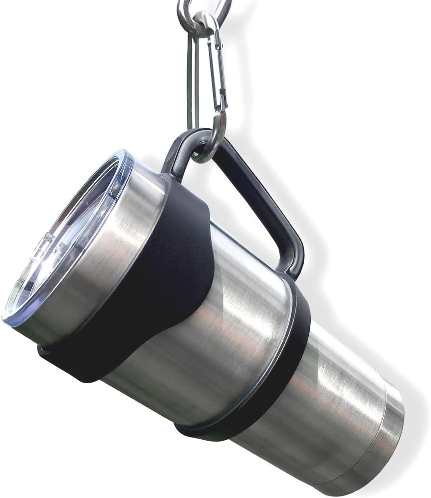 30 oz Tumbler Handle with Secure Travel Clip, Black