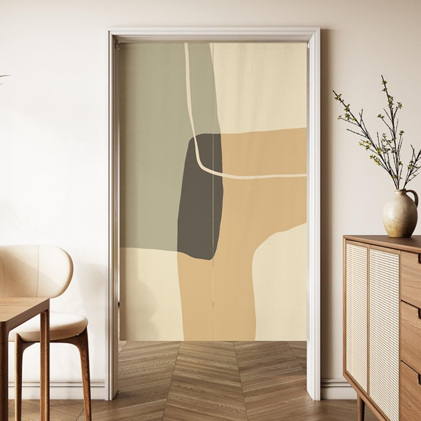 Guest Ruyunlai Japanese Noren Doorway Curtain, M14 Blue Yellow, 90x150cm