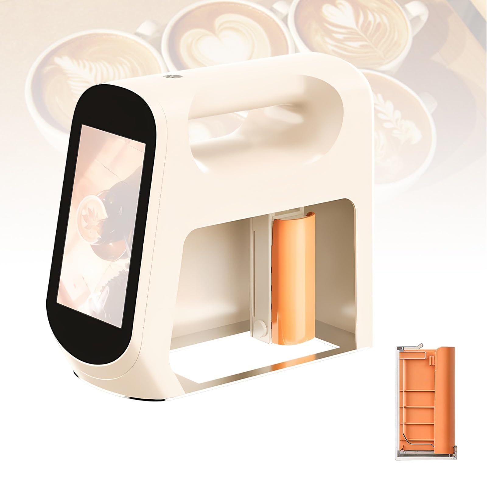 Stampante di Tasca Alimentare per Macaron e Cioccolato, Macchina per Decorazione Torta Portatile, Mini Stampante Caffè Schiuma di Latte per Barista e Ristorante(Matcha)