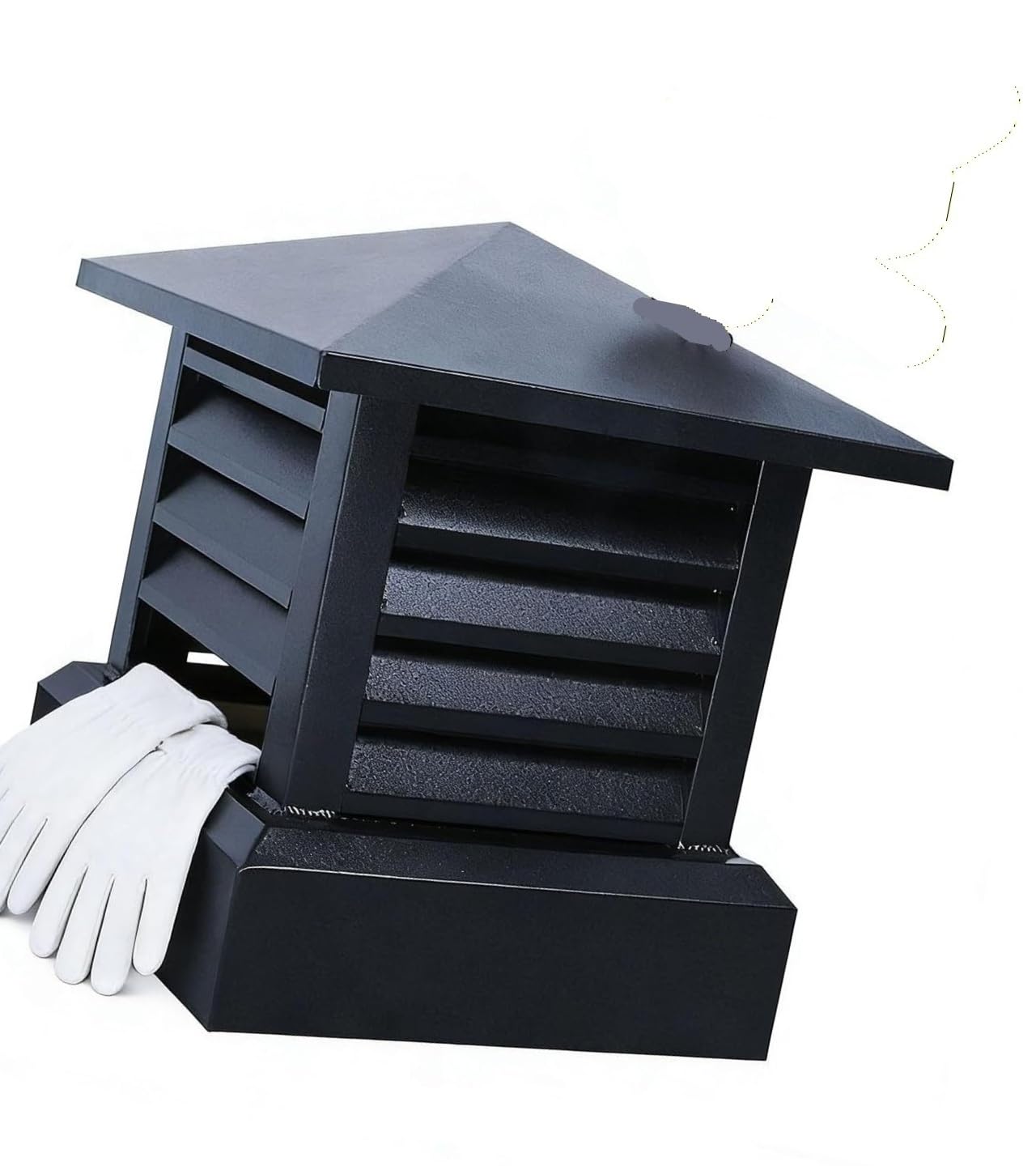 Aluminum Chimney Cover Rainproof Fireplace Cap for Villa, 10-14in Square Tapered Top Roof Vent(10")