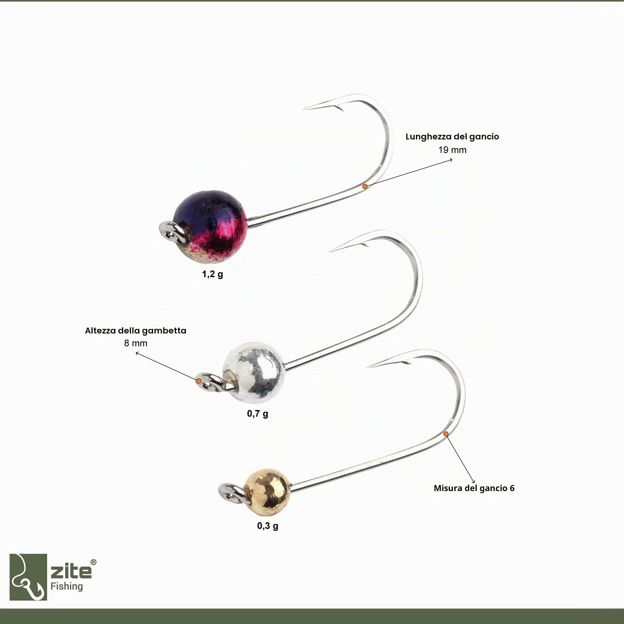 Zite Fishing - Set di micro perle di tungsteno, con ganci per trota, con testa di tungsteno, 0,3 – 1,2 g, 27 pezzi in scatola