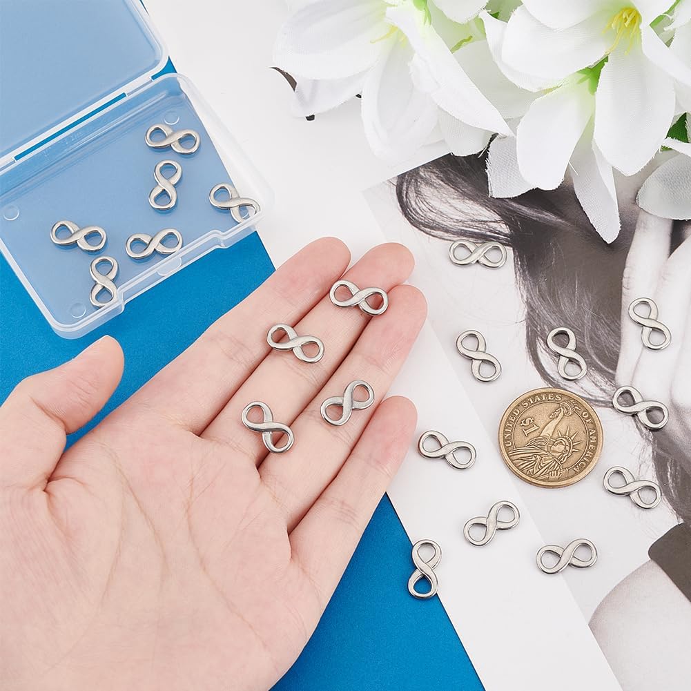 UNICRAFTALE 18K Gold Plated Infinity Charm Bulk Infinity Pendant Mini Stainless Steel Connector Link for Jewelry Making DIY Necklace Bracelet - Image 4