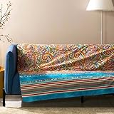Das Einrichtungsfoulard ist in der Größe 180 x 270 cm hergestellt. Es bietet immer wieder neue Einsatzmöglichkeiten: Überwurf für Sofa oder Bett, Vorhangdekoration, Tischdecke, Sonnensegel uvm.