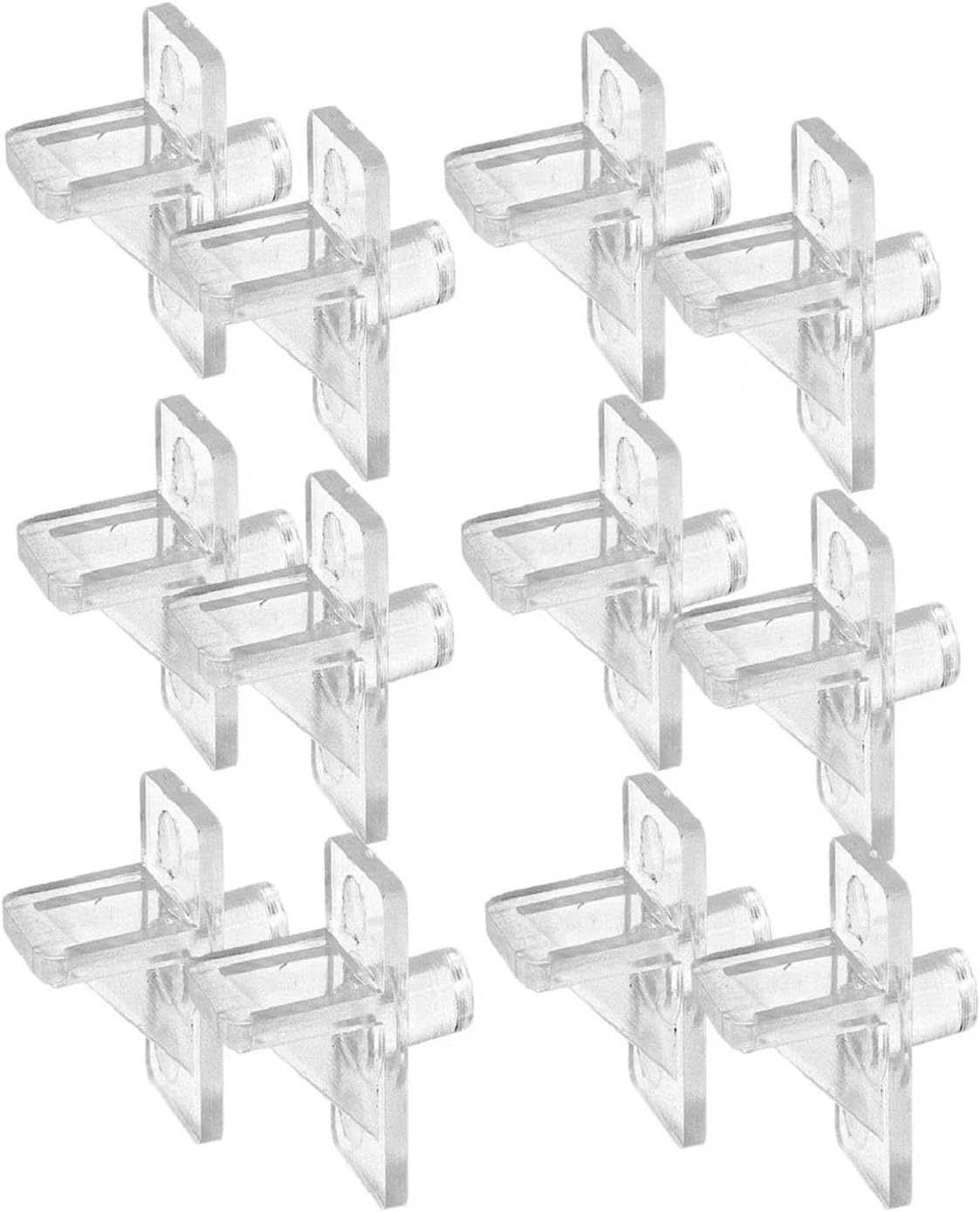 (50 Pcs) U 10136 Shelf Support Peg Fits 0.25" Holes for Kitchen Cabinet Closet Bookcase Shelves,5 lb Load Capacity,Clear Plastic Shelf Pins
