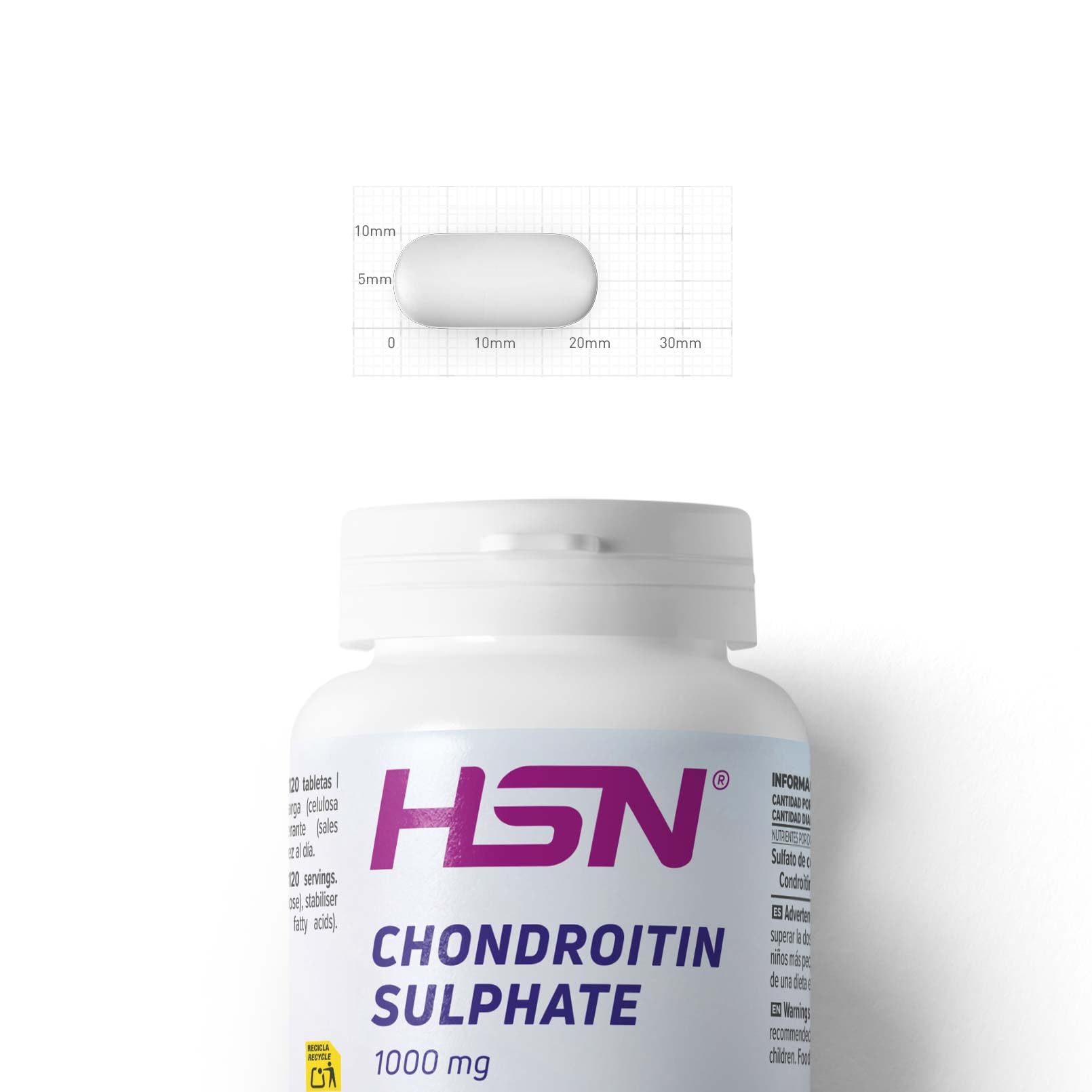 HSN HSN Solfato di condroitina | Per i dolori articolari, potente anti-infiammatorio 120 compresse - 200 ml