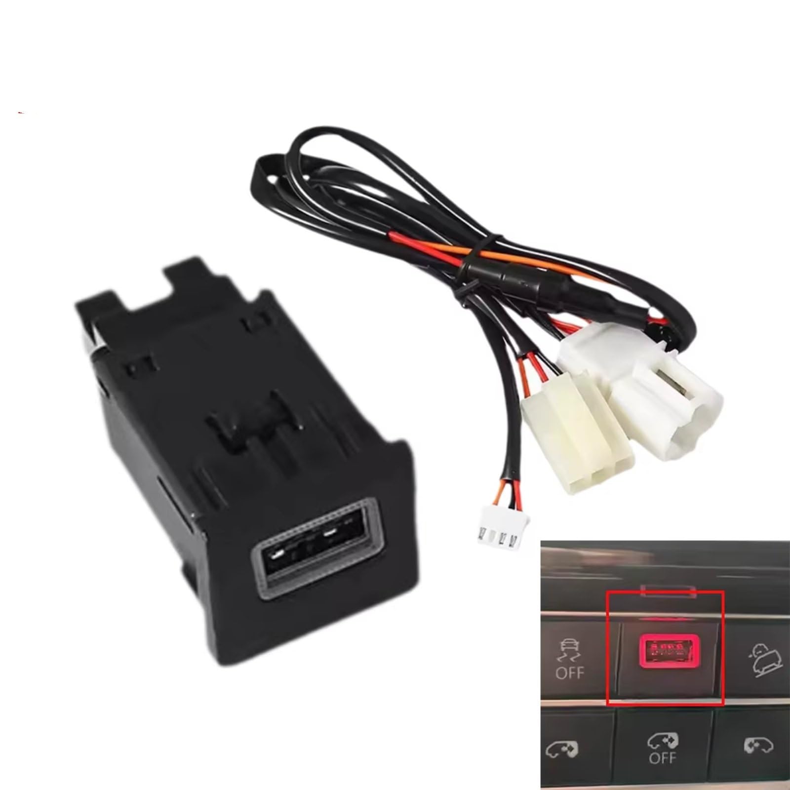 Aux USB carga Módulo Puerto USB Consola Central Compatible Con VW Para Para Caravelle QC3.0 Coche Cargador Enchufe Adaptador Corriente Salida Carga Rápida
