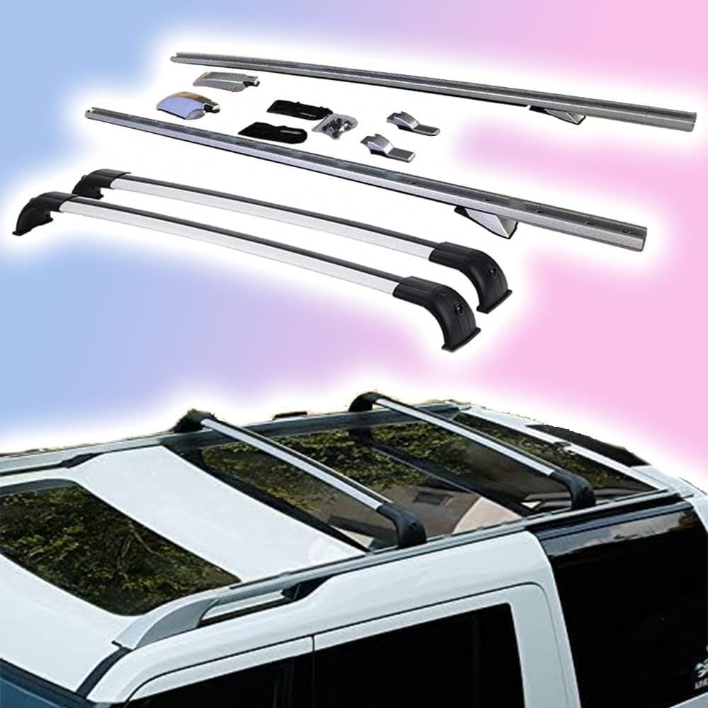 Aluminum Roof Rack for LR Discovery 3 4 LR3 LR4 2004-2016 crossbars for Secure Luggage Cargo Storage Durable for Travel Adventures Black&Sliver(4PCS) C