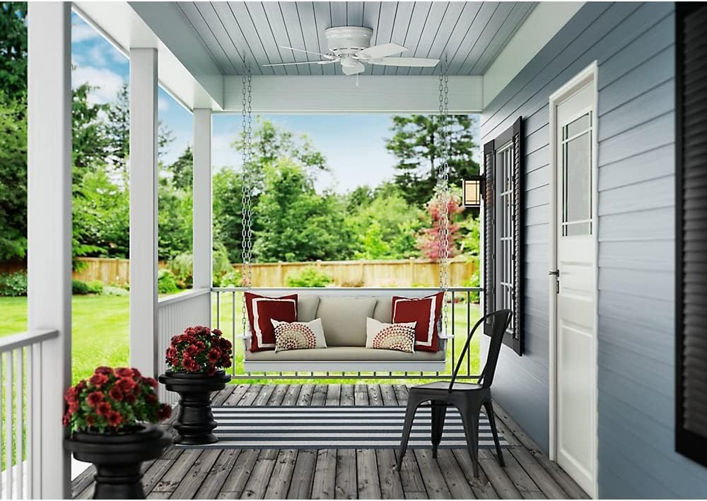 Hunter Sea Wind Indoor / Outdoor Ceiling Fan with Pull Chain Control, 48", White : Home & Kitchen