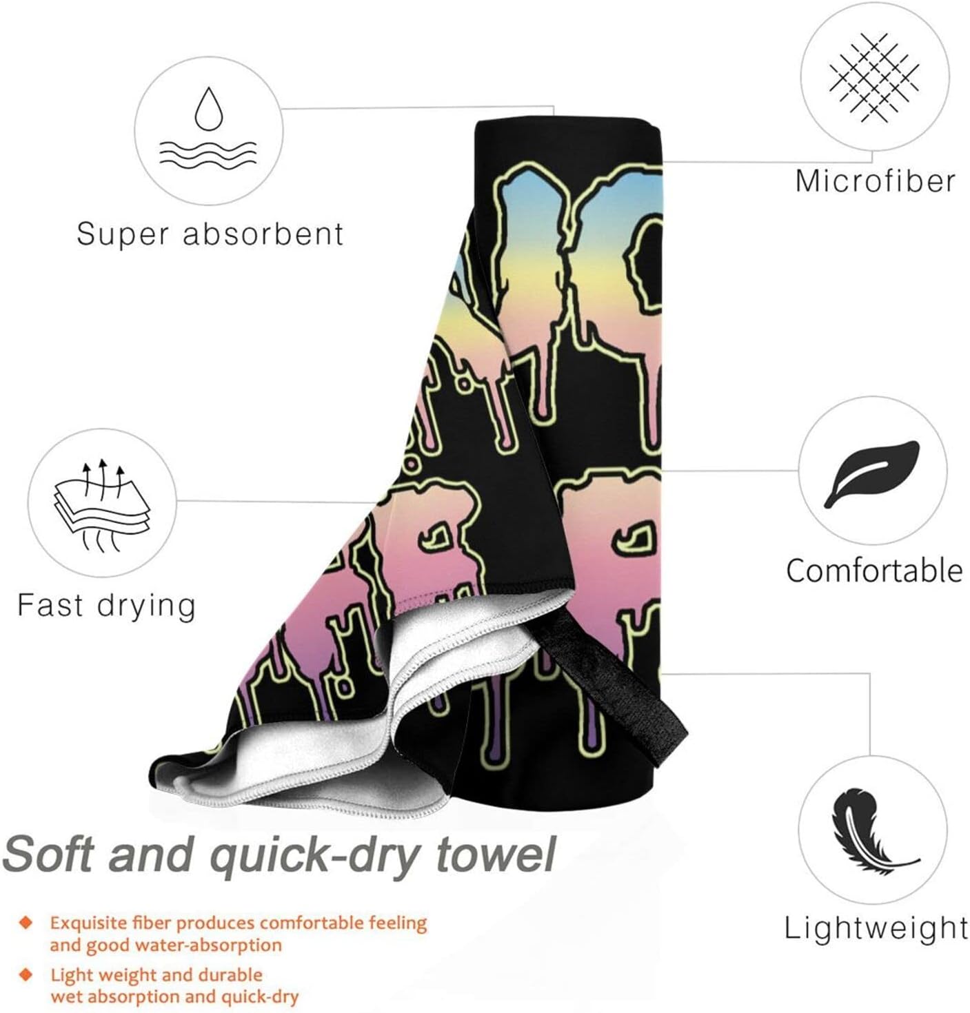 Beach Towel Fu-Ck Off Sand-Free Towels for Travel Sports Quick Dry Camping Towels