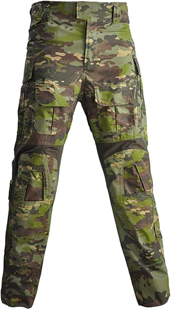 Mens Tactical Pants, Long Sleeve T-Shirt, For Airsoft, Work Clothes, G3, Combat Clothes, Digital Camouflage, Sun Protection, Cold Protection, Durable, Top and Bottom Set, Multi Pockets