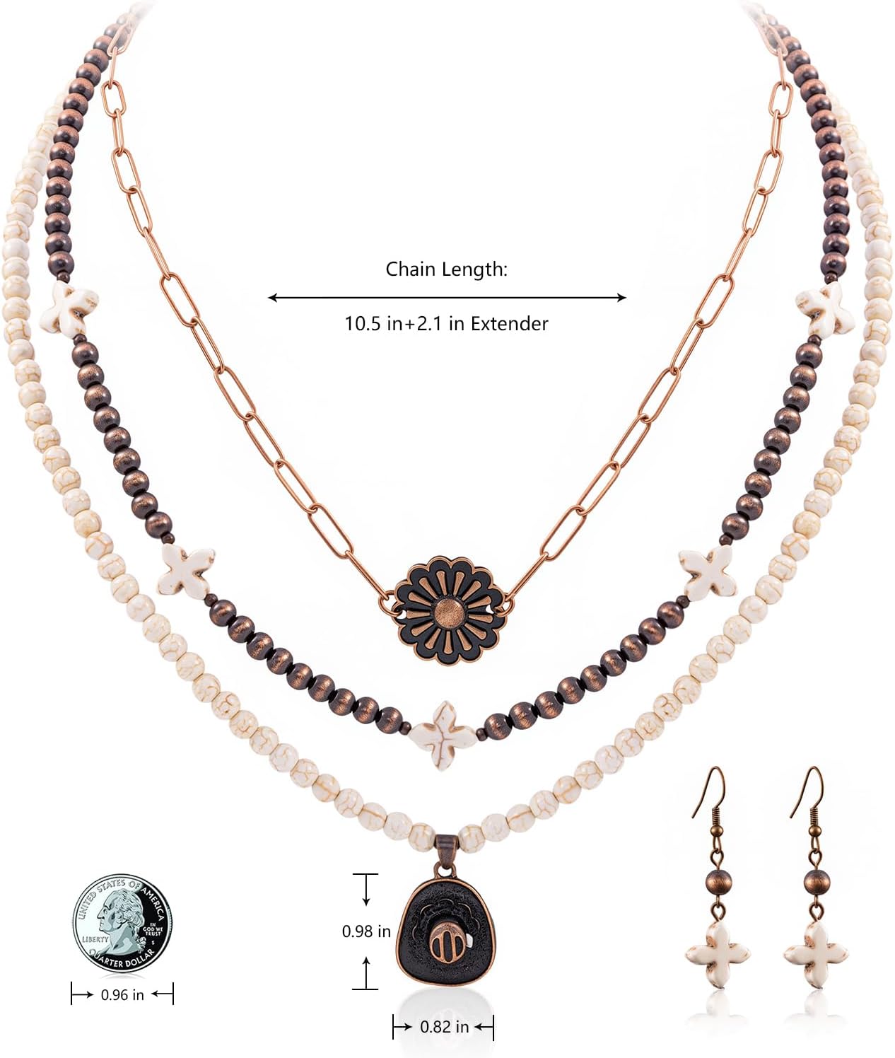 Rustic Couture's Western Necklace for Women Cowgirl Vintage Turquoise Country Jewelry - Image 7