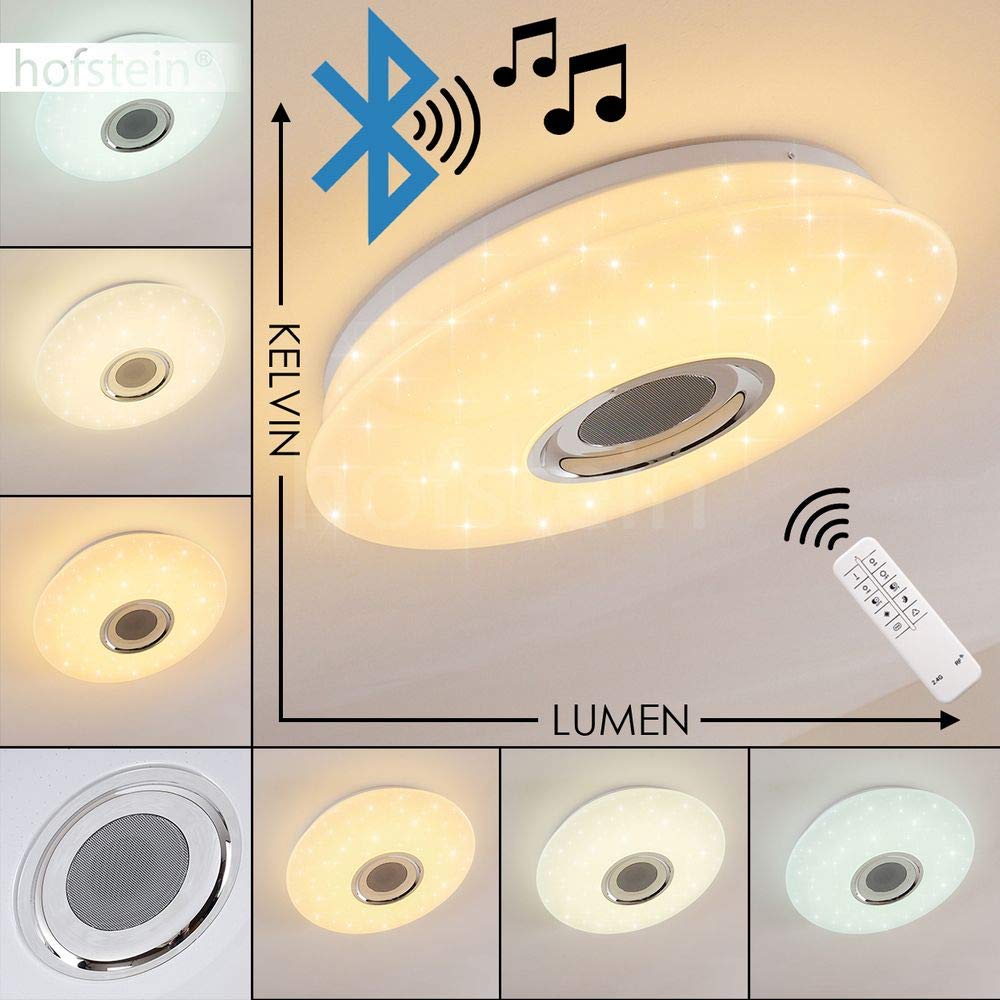 Plafoniera a LED Hemlo con cambia colori RGB e altoparlante Bluetooth