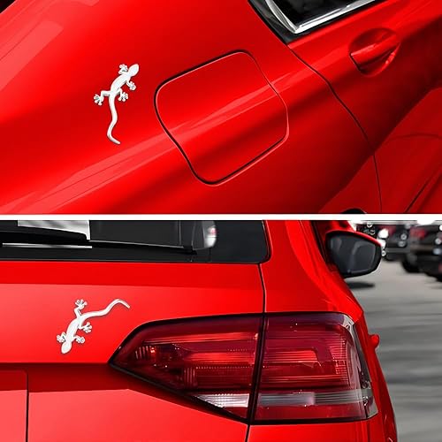 Miniatura 10 de 1 paquete de calcomanías Gecko para automóvil, con forma de Gecko 3D de metal puro, calcomanía de logotipo de automóvil, calcomanía de bloque de