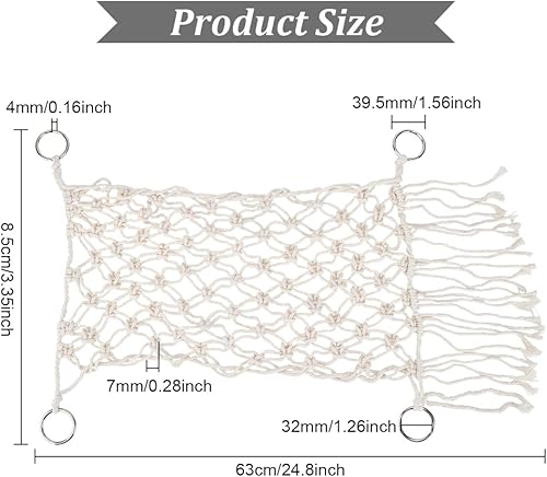 Miniatura 2 de FINGERINSPIRE Hamaca colgante de frutas para cocina debajo del gabinete, cesta de frutas de macramé blanco floral para plátanos, red de frutas