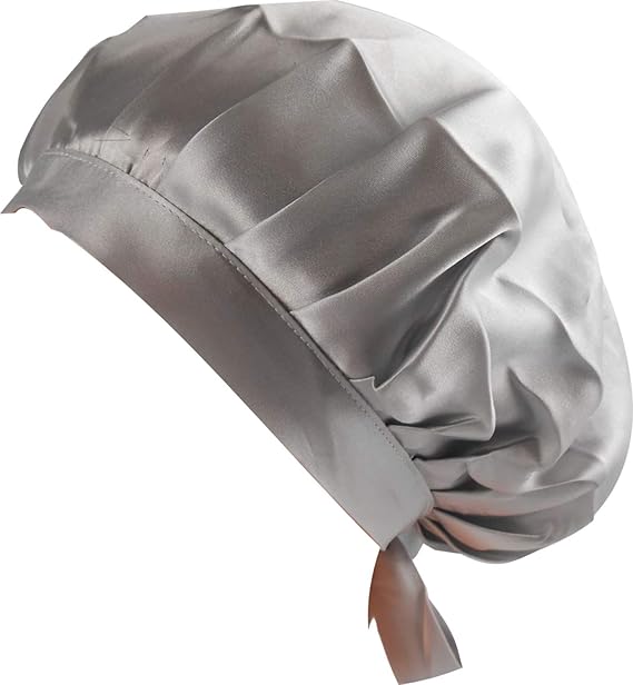 Amazon ナイトキャップ シルバー ショートからセミロング対応 サイズ調整可能 天然シルク100 ヘアキャップ 保湿美髪 枝毛防止 ヘアバンド 頭皮保湿 就寝用 Poremo ヘアバンド ターバン 通販