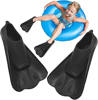 Diving Flippers | Flexible Swim Fins | Training Short Swim Diving Fins | Comfortable Swimming Floating Flippers | Light and Powerful Short Fins for Swimming/snorkeling Adults and Children Unisex
