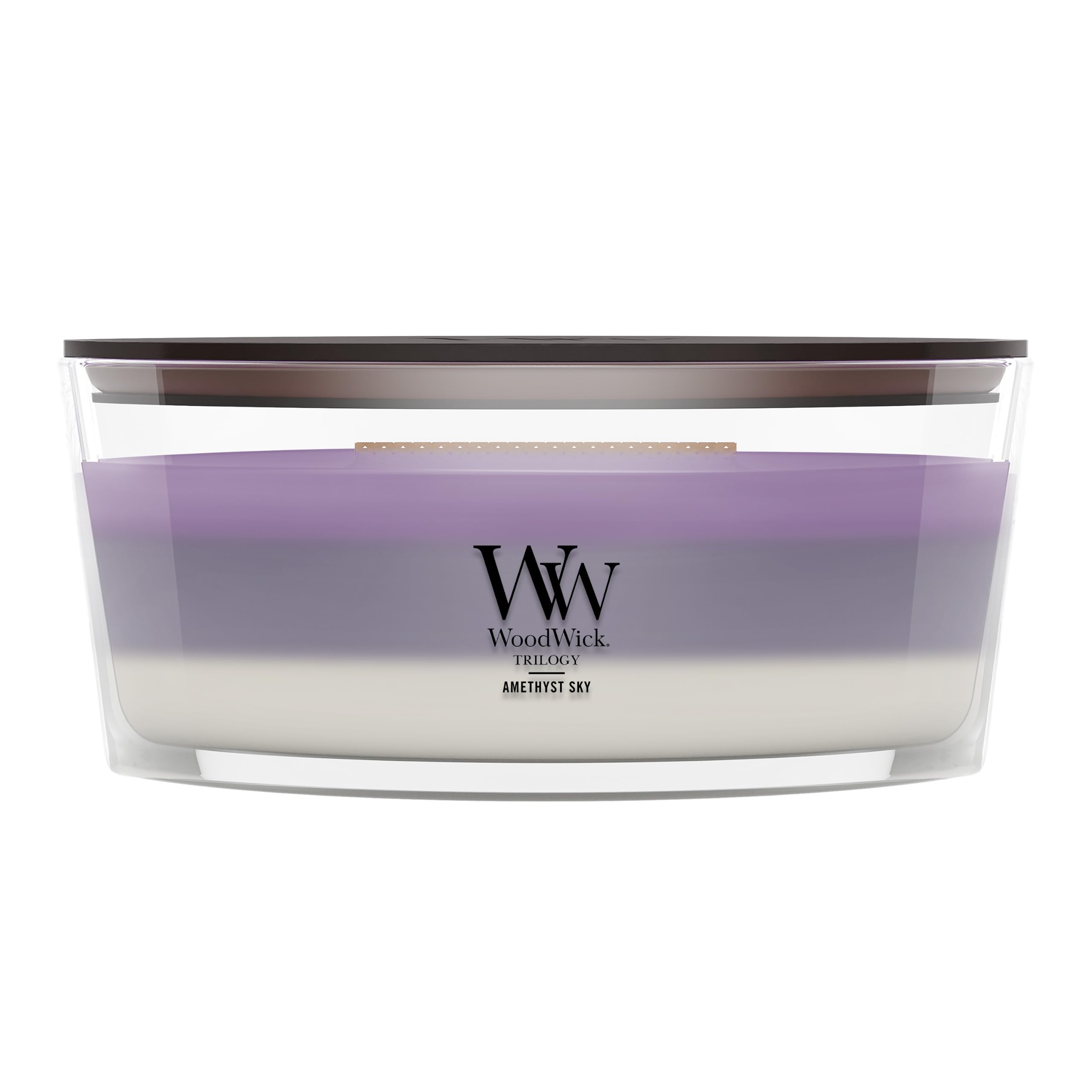 Woodwick Ellipse Duftkerze, Amethyst Sky Trilogie, 473 ml, bis zu 50 Stunden Brenndauer