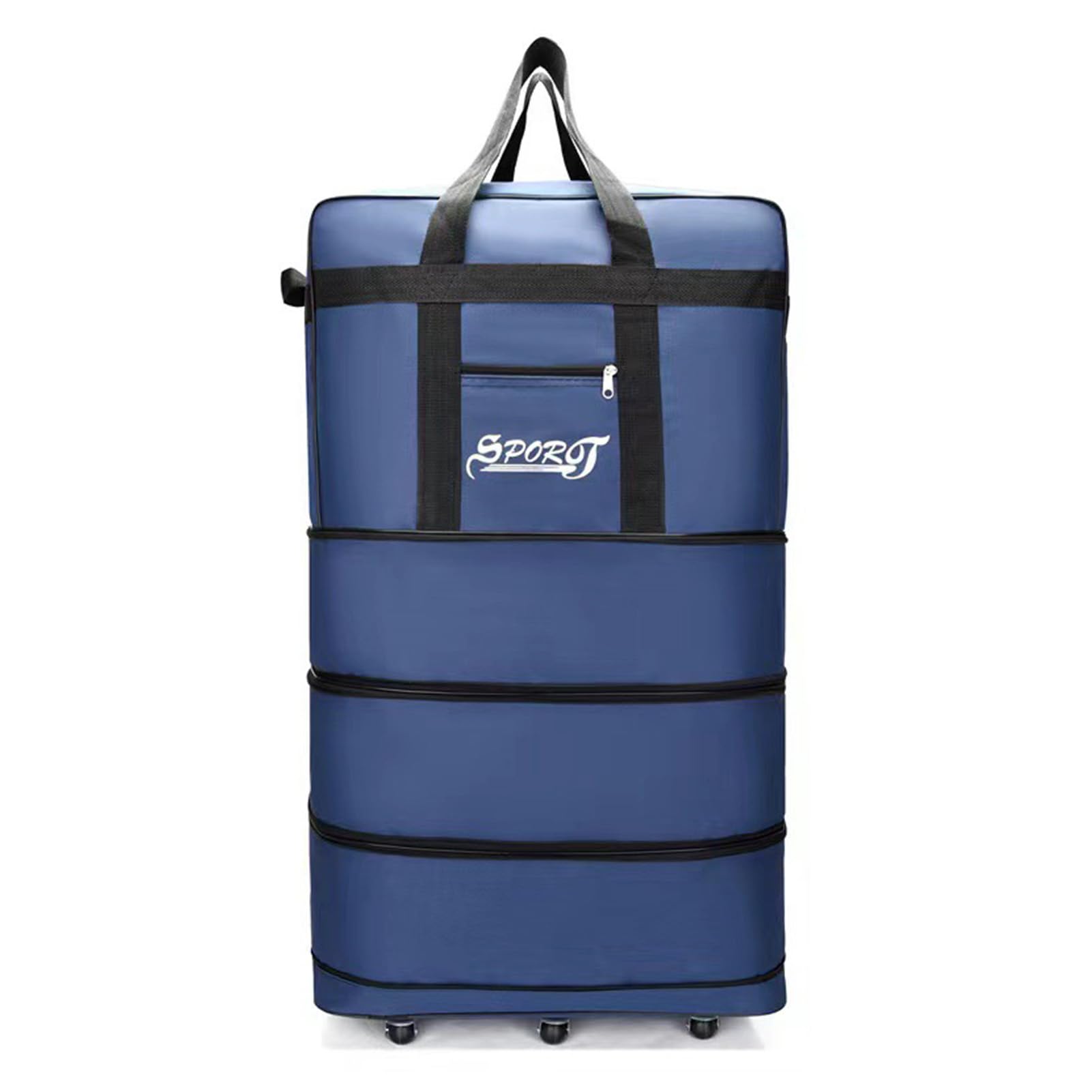 Asixxsix Borsone Pieghevole con Rotelle Borsone da Viaggio con Ruote da 360 Gradi 33,86x20,08x11,02 Pollici Oxford 6 Ruote Borsa da Viaggio con Manico Tracolla Regolabile (blu taglia grande 6)