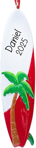 Adorno de Navidad personalizado para tabla de surf 2023, personalización gratuita  Tabla de surf de ola, elegante tabla de surf en el océano para