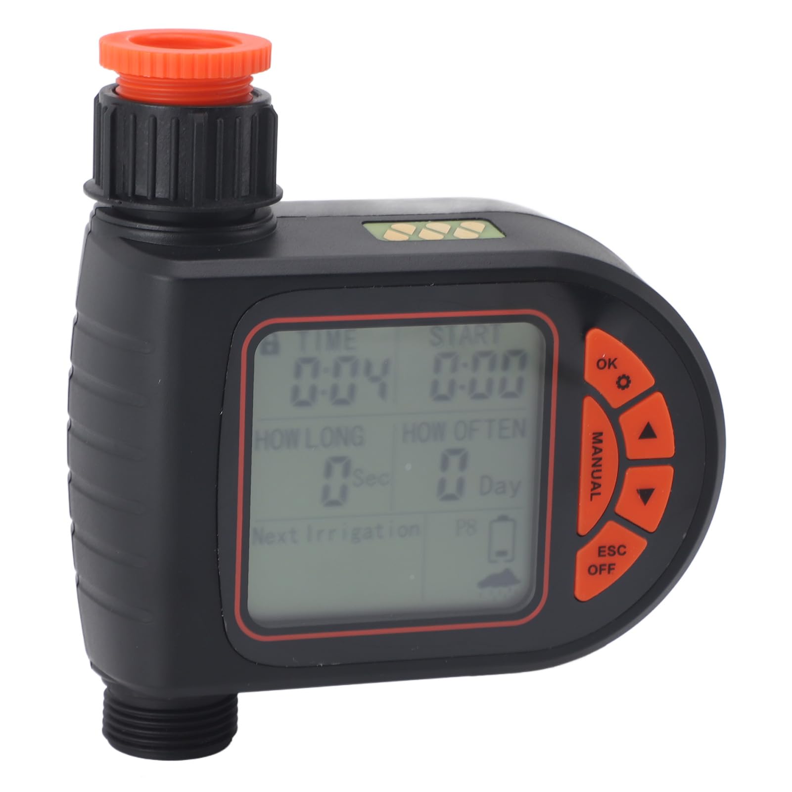 Timer per irrigazione automatica intelligente con sensore pioggia, controller di irrigazione programmabile da G3/4 a G1/2 - Ampio display LCD, timer per rubinetto tubo da giardino