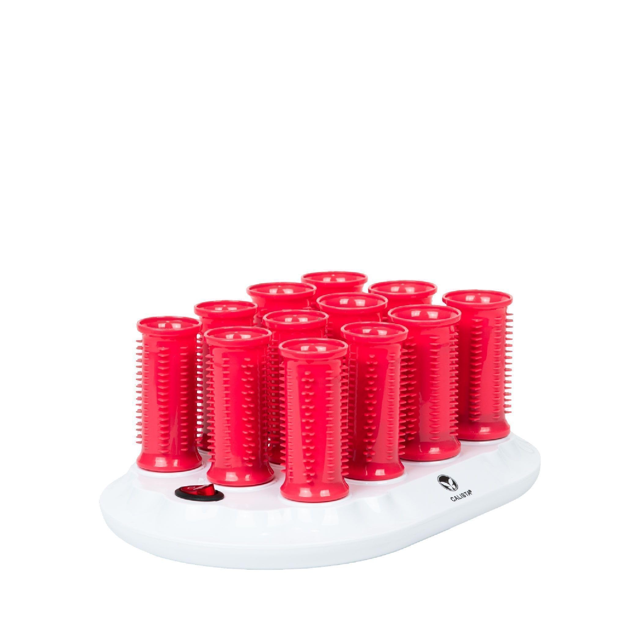 CALISTA Hot Rollers, 12-Piece Short Set with Claw Clips, Pink Verbena