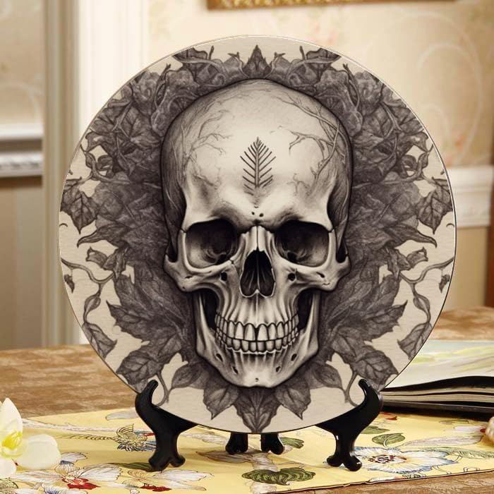 Rose 10-inch Ceramic Plate for Wall Display or Tabletop, with Stand & Hook DP-812691799