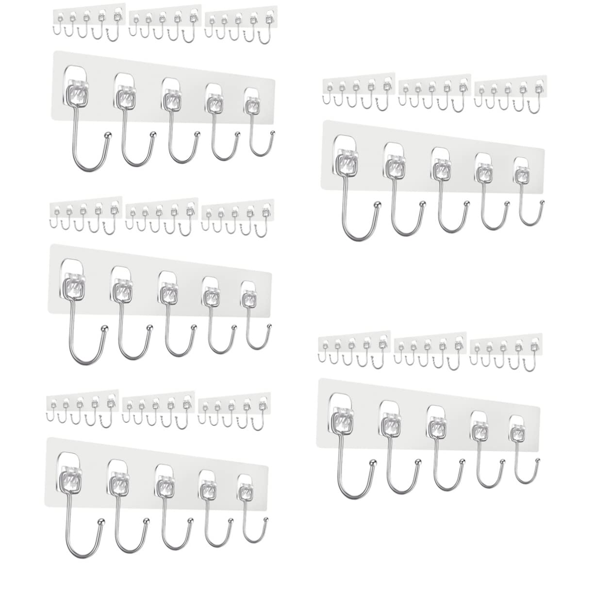 VASDEV 20 Piezas de Gancho de Pasta Resistente Perchero de Servicio Pesado Ganchos Decorativos Perchas de Metal para Trabajo Pesado Ahorro de Espacio Colgador de Pared Adhesivo Colgador d