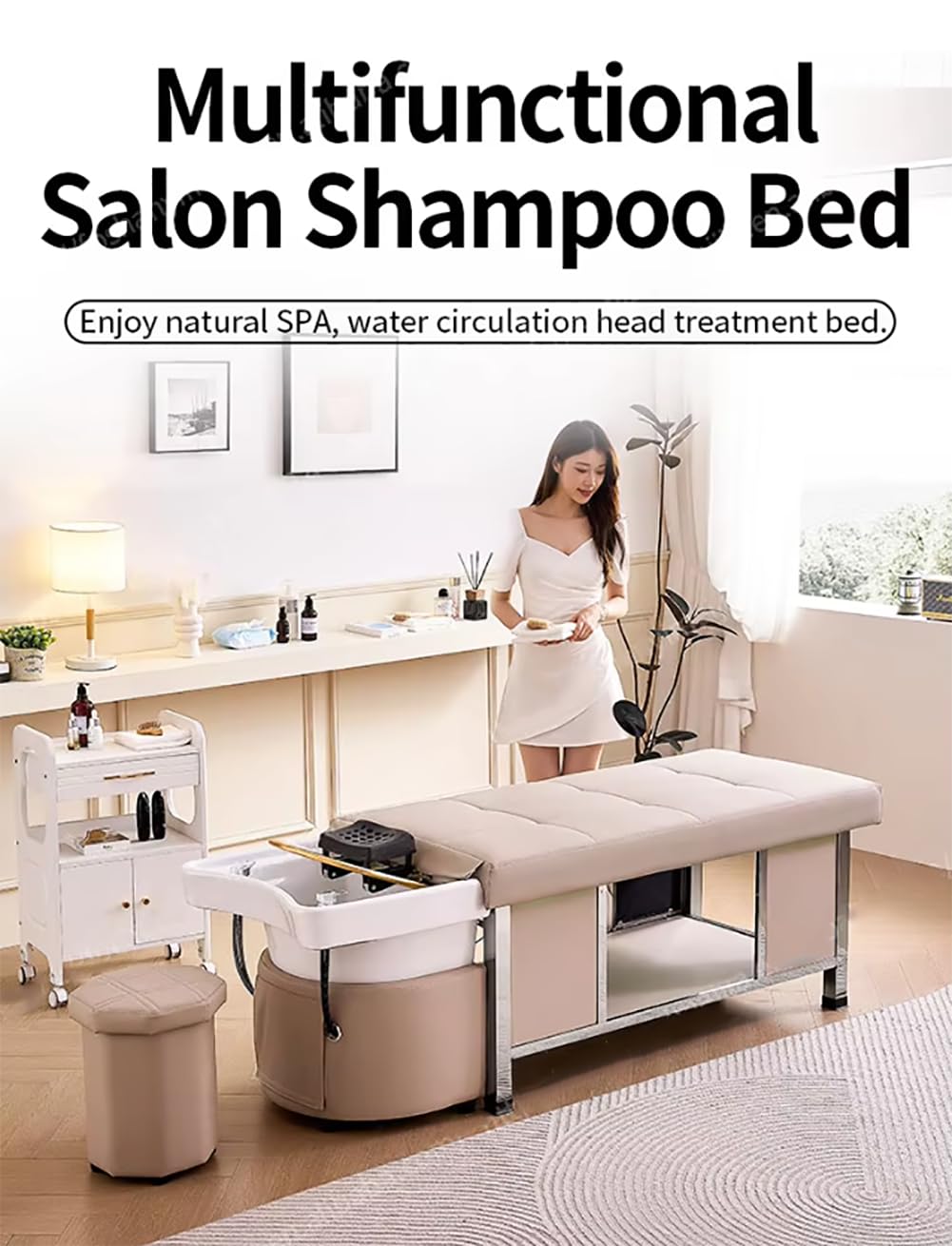 Salon-Haarwaschliege mit Wasserzyklus und maschinenloser Lampe