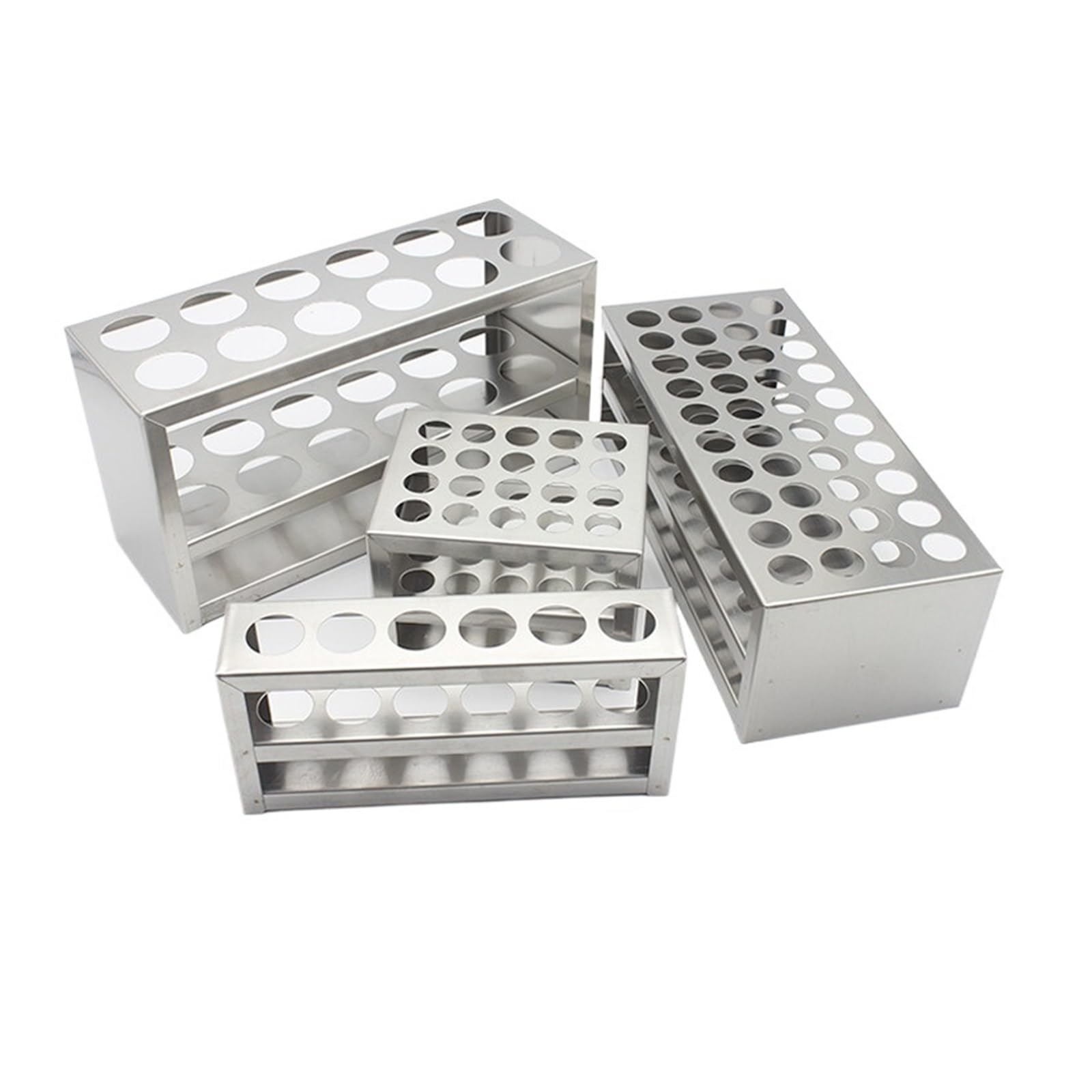 Reagenzglasgestell 1 Stücke Labor Edelstahl Reagenzglashalter kolorimetrisches röhrchen rack zentrifuge Stander for schule experiment(26mm 40holes)