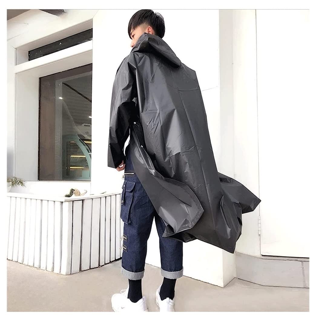 Chubasquero Ropa De Lluvia Negra Cubre Impermeable Ropa De Lluvia Impermeable con Capucha Chubasquero Impermeable Ponchos De Lluvia Impermeables(3XL)