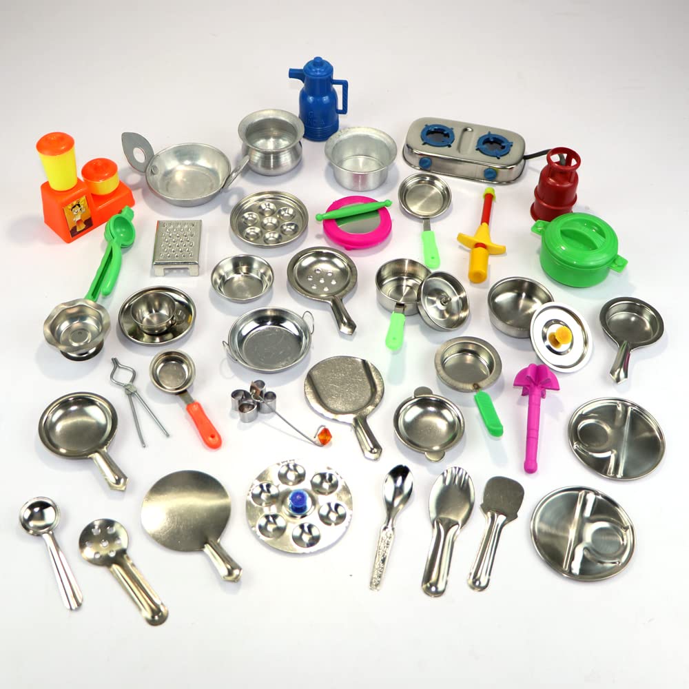 39 Pieces - Miniature Kitchen Set, Mini Kitchen Set, Kitchen Set for Kids Girls, Real Cooking Kit for Play, Steel Kitchen Set for Girls, Choppu Jaman, Miniature Cooking Set (Pack - 39) (B0BN23496R) Amazon Price History, Amazon Price Tracker