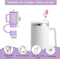 Vista 2 de Stanley - Fundas para pajitas – 6 piezas de silicona para vasos de 30 y 40 onzas, puntas de popote de 0.394 in