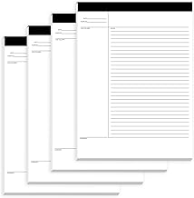 4 Pack Notepads 8.5 x 11 Inches, 200 Sheets College Ruled Legal Pads Lined Paper Writing Pads, White Note Pads Notebook for Office Business School College Supplies, 50 Sheets/Pad