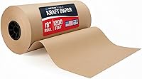 Vista 11 de Bryco Goods (Paquete de 2) Rollos de Papel Kraft Marrón para Embalaje - 18" x 100' (1200") - Suministros de Mudanza, Envoltura de Regalos, Artes