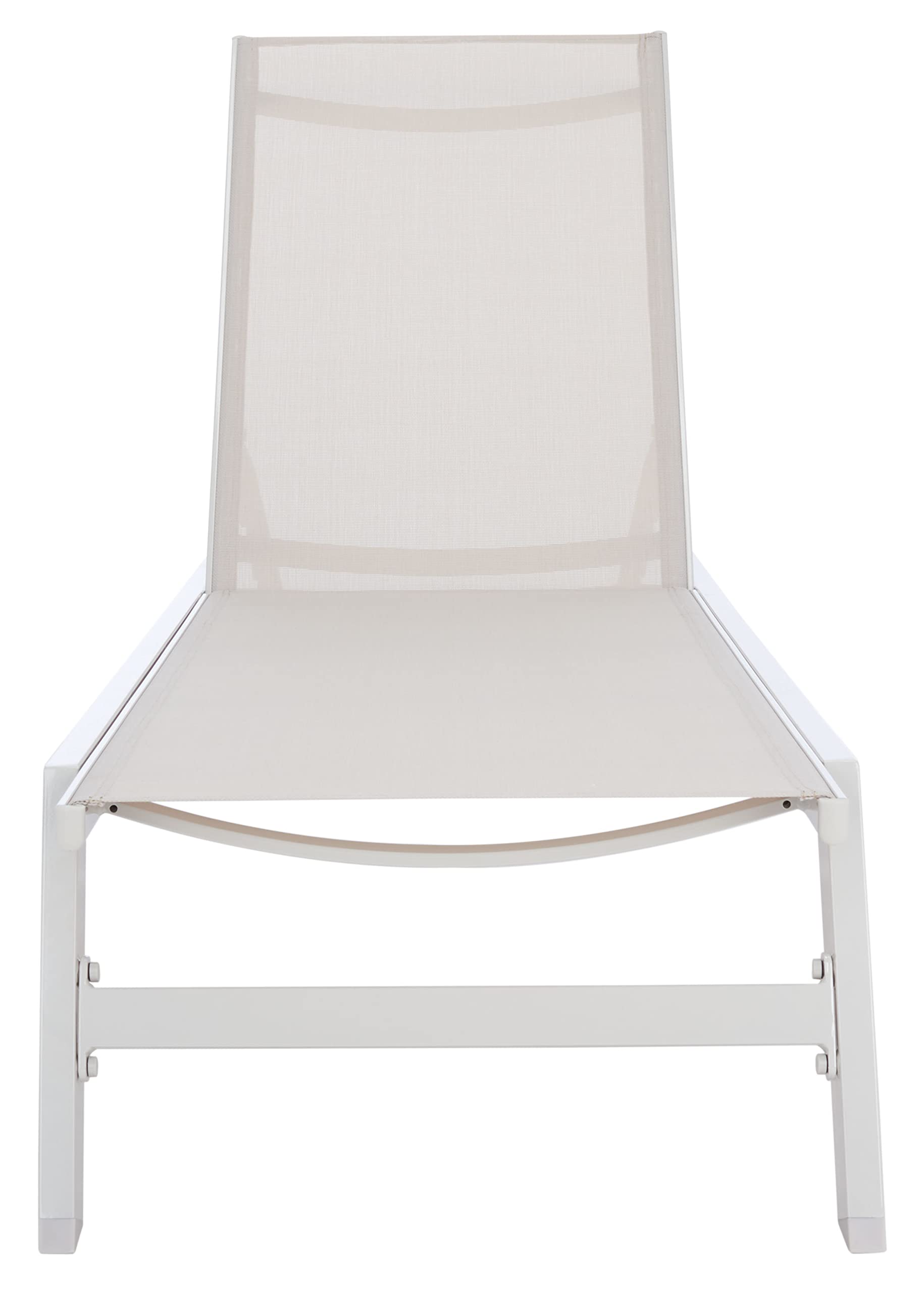 SAFAVIEH PAT9038A Outdoor Collection Fionne - Tumbona Ajustable Plateado/​Beige