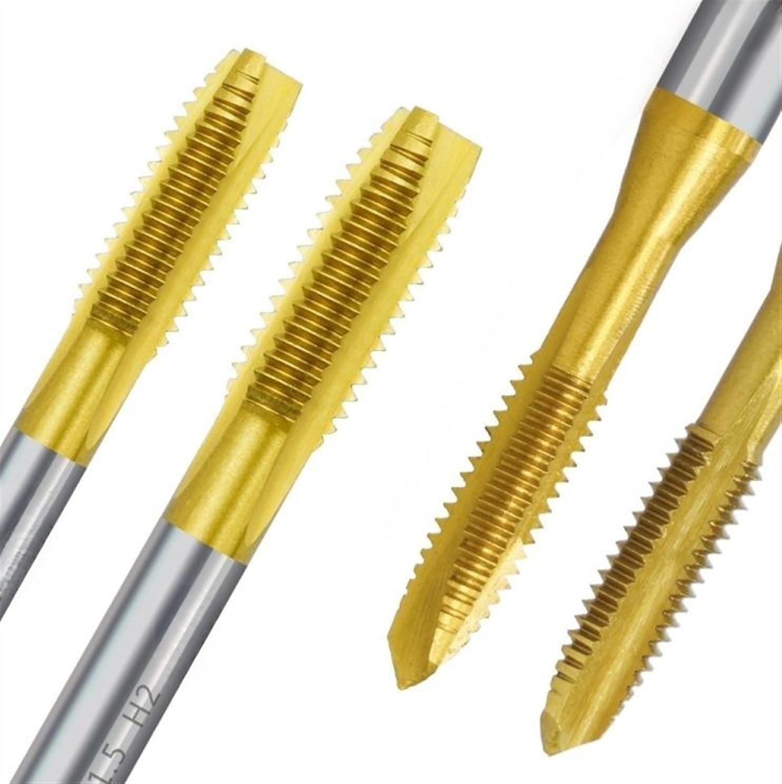 Punta per Trapano con Filettatura a scanalatura Dritta metrica M2 M2.5 M3 M3.5 M4 M5 M6 M8 M10 M12 Utensili manuali (Colore: A, Dimensioni: M12x1.75)
