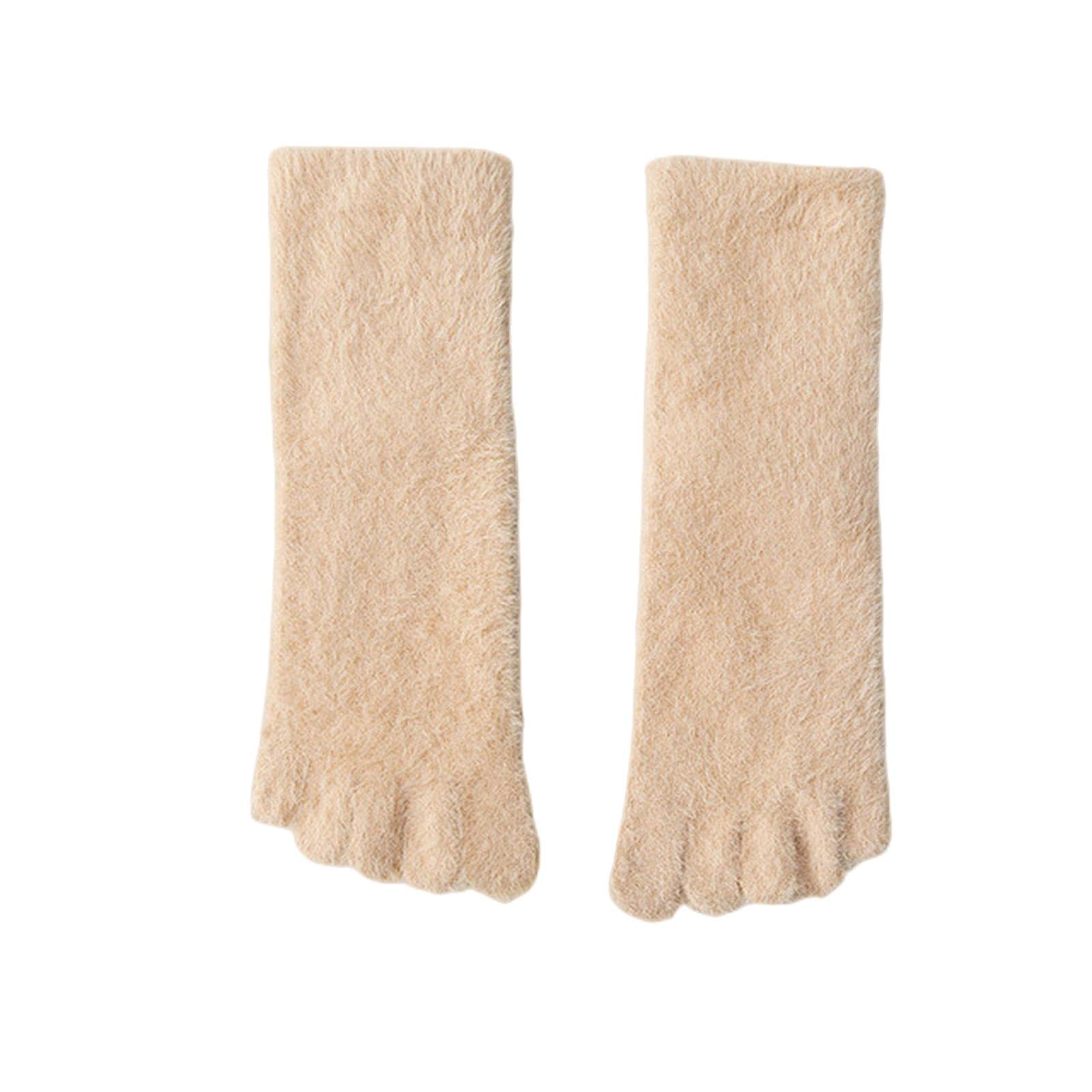 MOGSA Lot de 3 paires de chaussettes épaisses à cinq doigts pour femme