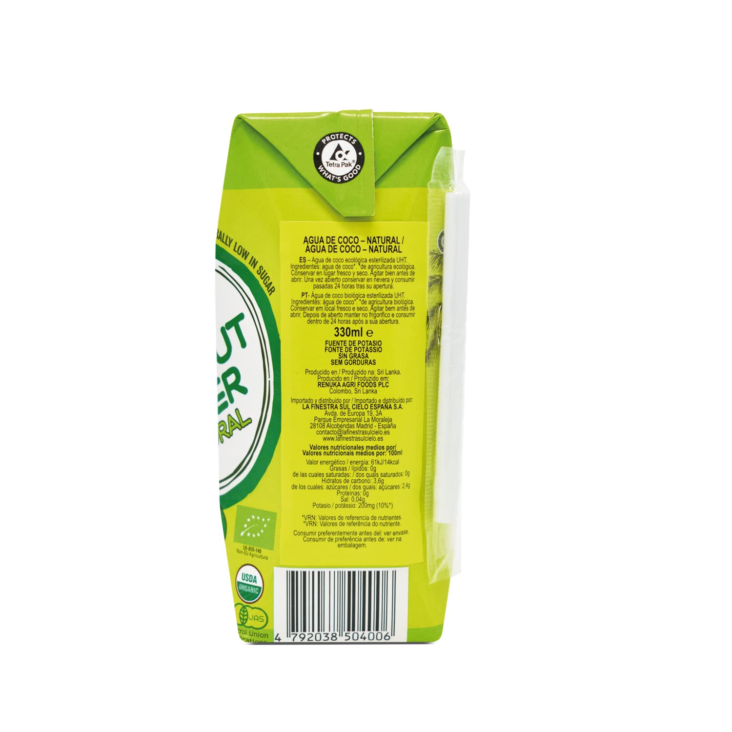 Cocomi BioOrganic Agua De Coco Natural 330ml