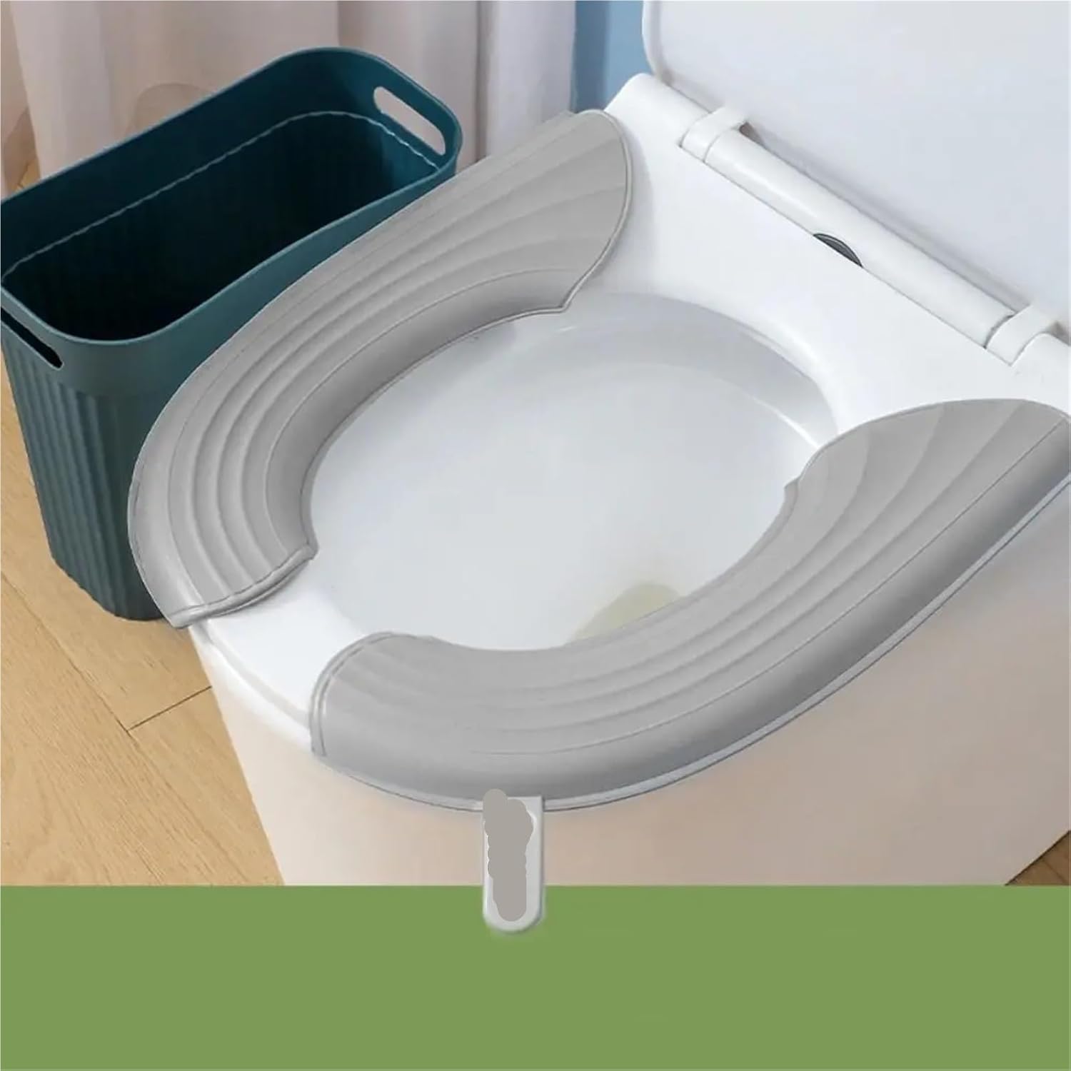 Flexible 4sets Washable Toilet Seat Cushion Comfortable Reusable Cover EVA Four Seasons Versatile Pad(Gray)