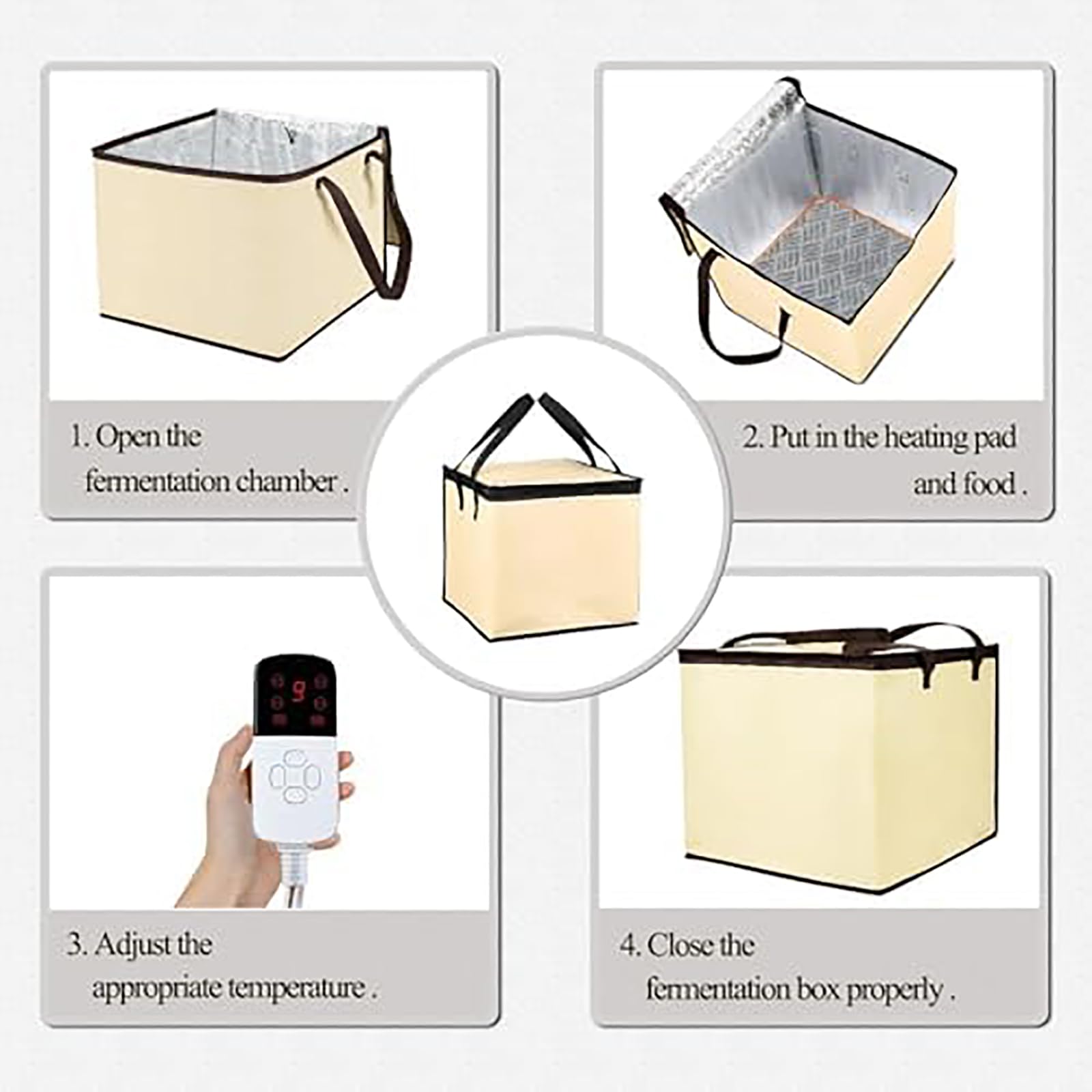 Kit per la lievitazione del pane, per la lievitazione dell'impasto del pane e della pizza, con controllo della temperatura e accessori per la lievitazione per la preparazione di pane, yogurt e natto