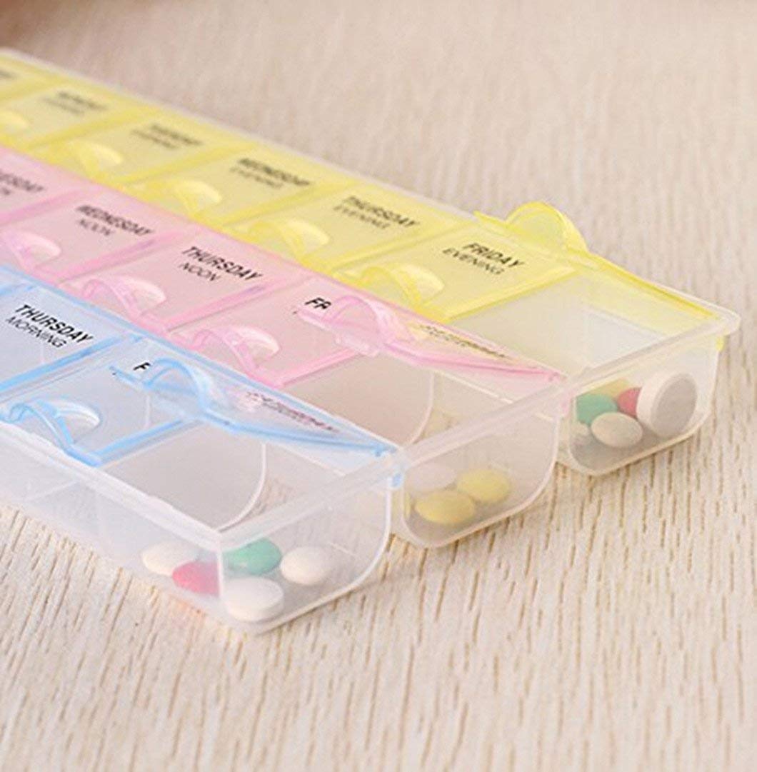 LISHONN Pill Medicine Organizer Reminder Storage Box 21 Days or 3 Weeks | Plastic | Pack of 1 4