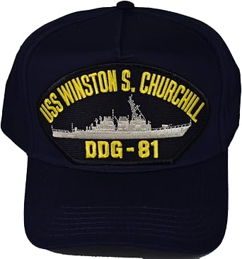 USS Winston Churchill DDG-81 HAT - Navy Blue - Veteran Owned Business