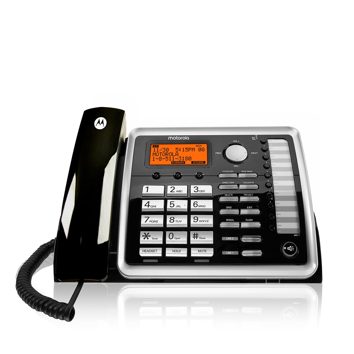 Motorola ML25260 DECT 6.0 Expandable Corded 2-line Business Phone with Caller ID, Black, Accessory Unit - Corded Handset-image-23