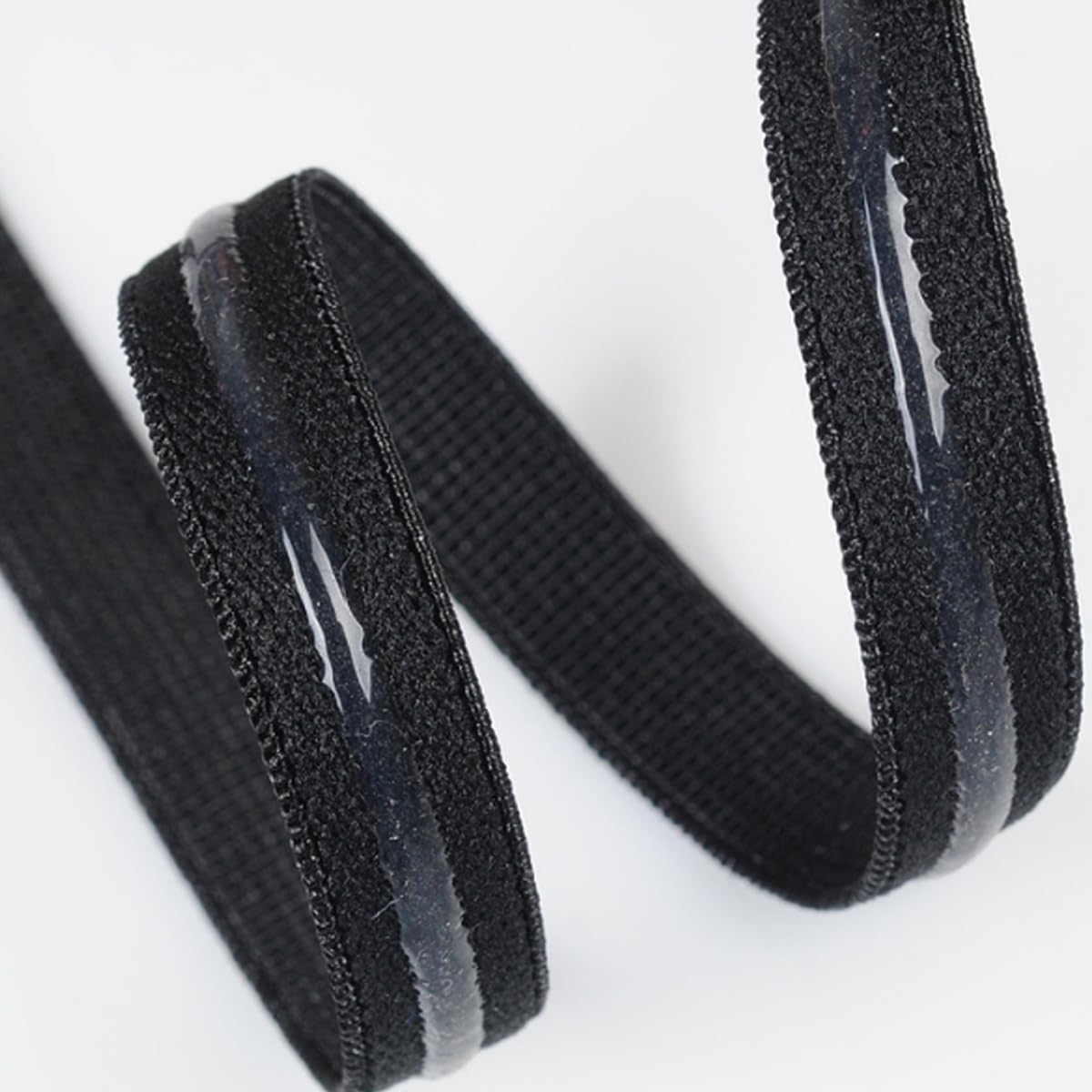 nero 10 m elastico in silicone antiscivolo larghezza 10 mm per cucire indumenti, spallacci parrucche (bianco)