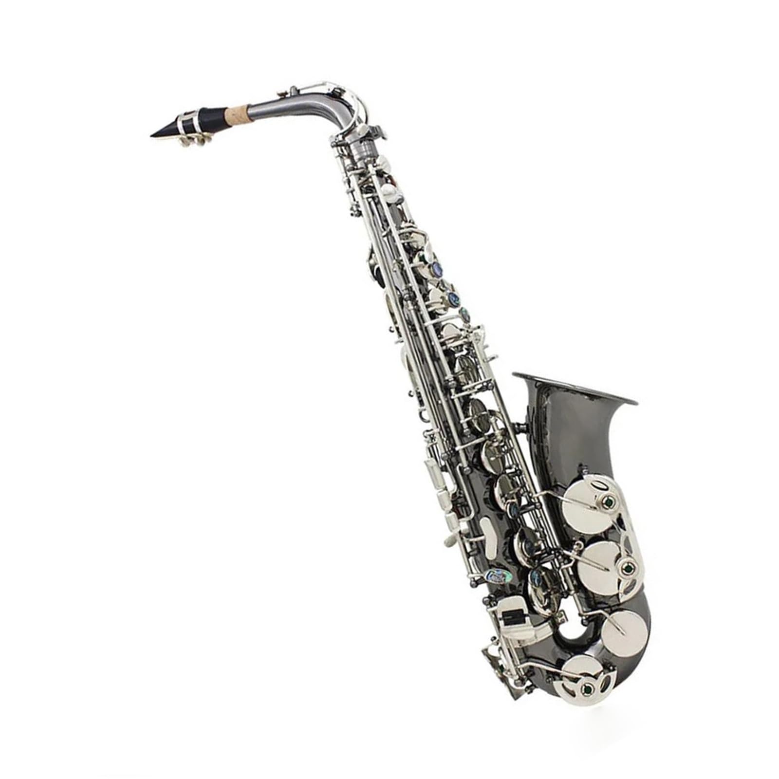 Saksofony dla miłośników muzyki Saksofon altowy Eb niklowany czarny mosiądz(Black saxophone)