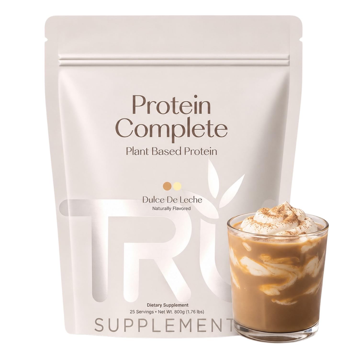 TRU Supplements Proteína vegetal em pó com BCAAs e EAAs, proteína de arroz integral e ervilha 20 g, 25 porções