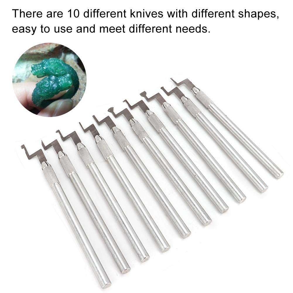 Juego de herramientas de talla de joyas de 10 piezas, pluma de grabado de metal de talla de cera DIY, herramienta de fabricación de joyas para artesanías y joyerías