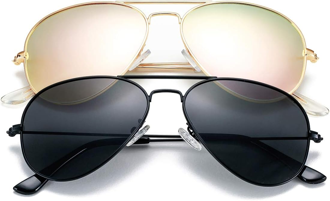 COASION Classic Polarized Aviator Sunglasses for Men Women Mirrored UV400 Protection Lens Metal Frame