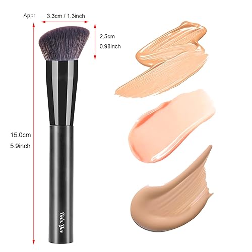 Miniatura 3 de Vela.Yue Cepillo de maquillaje de base líquida Redondeado Pulido Inclinado Mezcla Aplicador de Cremas Líquidas Gruesas